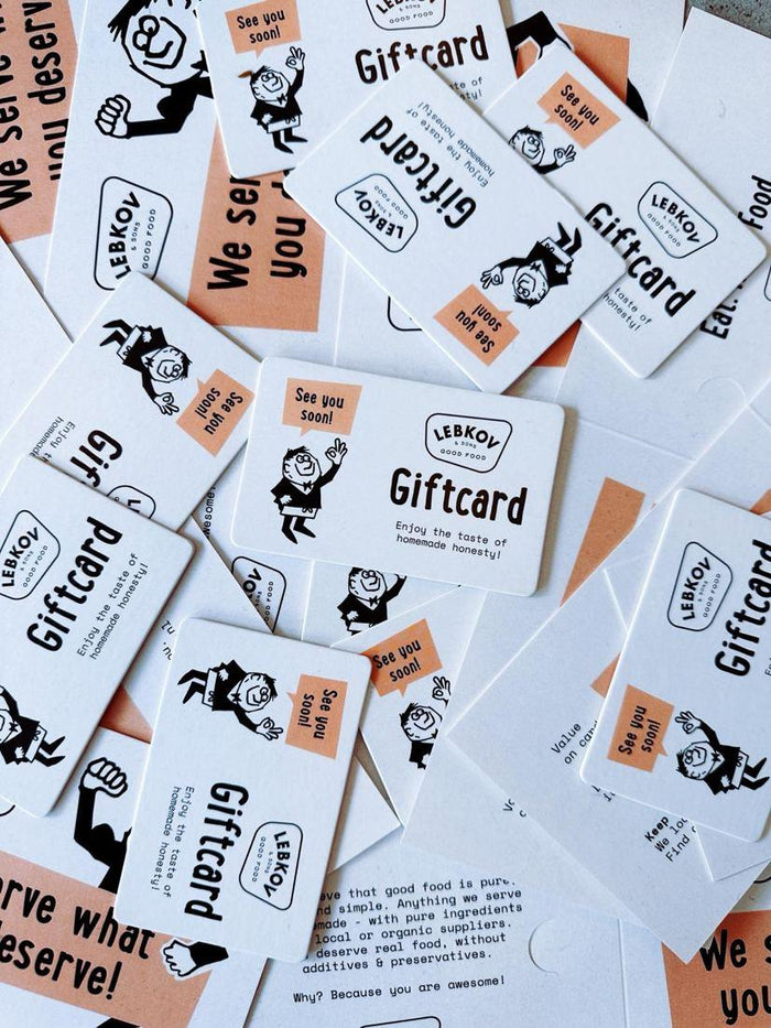 Lebkov gift cards with Mr. Lebkov