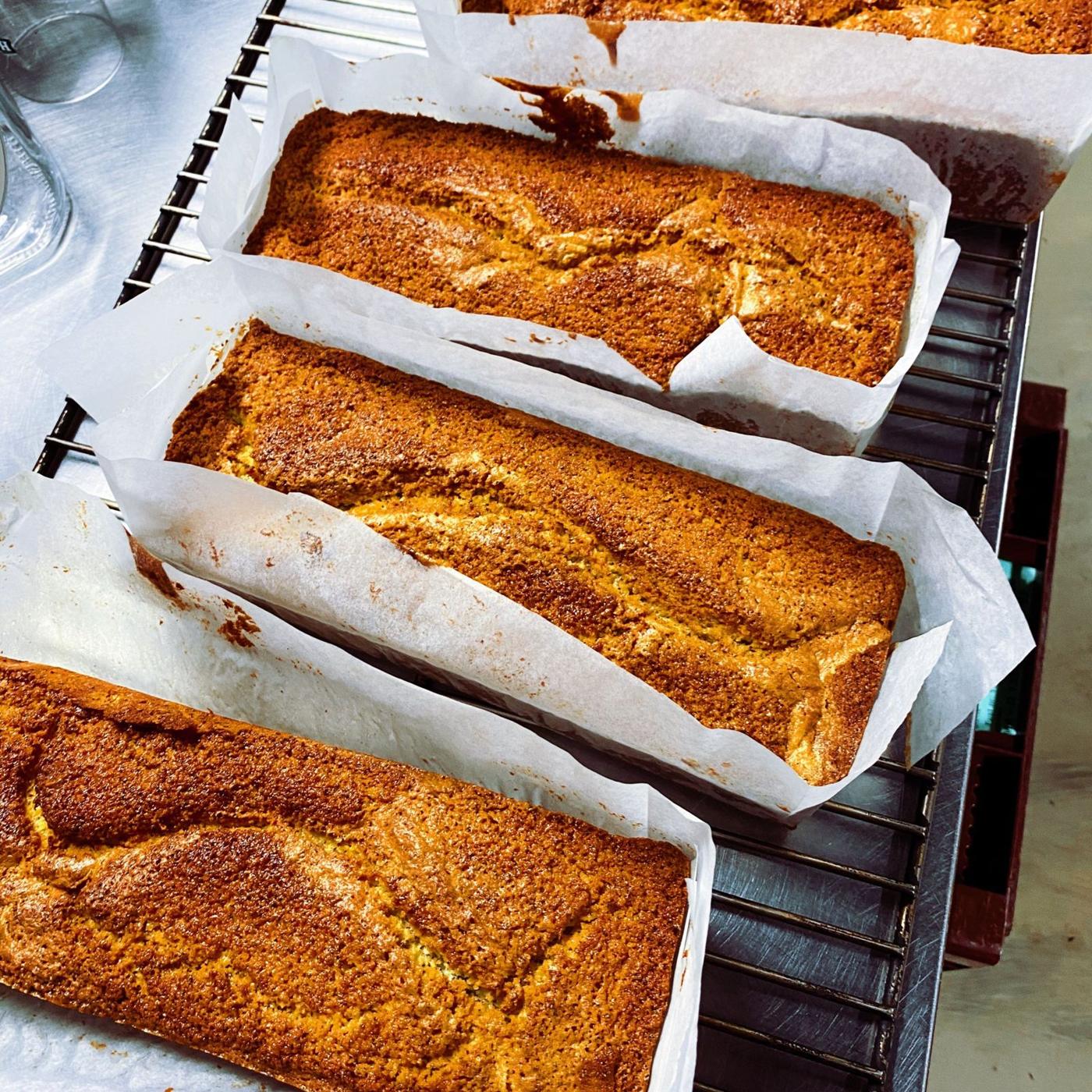 Freshly baked banana loaves