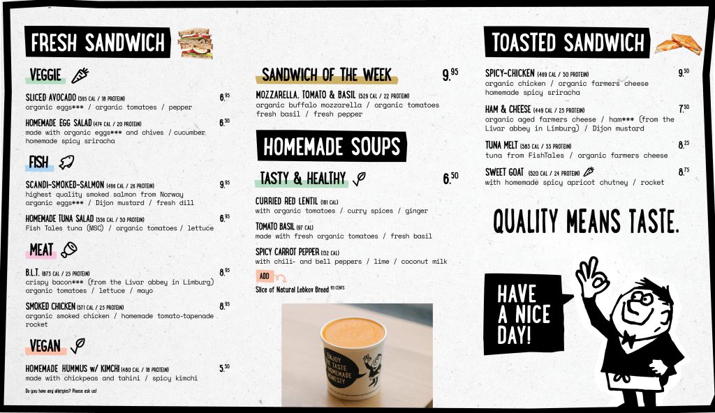 Nieuw lunch menu Lebkov & Sons met sandwiches!