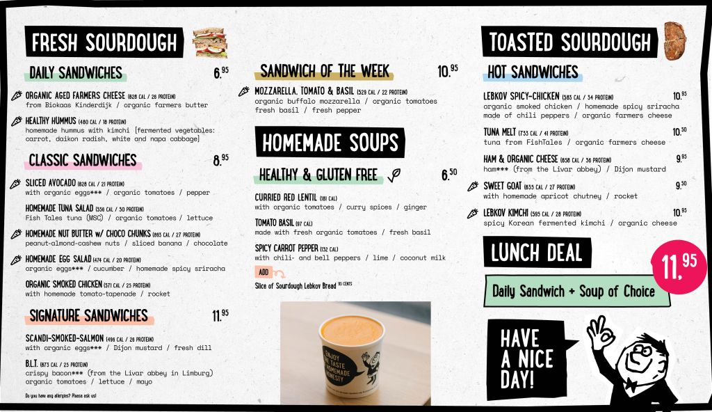 Nieuw zuurdesem brood bij Lebkov. Aller beste en lekkerste sandwiches in Amsterdam, Den haag, Rotterdam, Leiden & Utrecht!