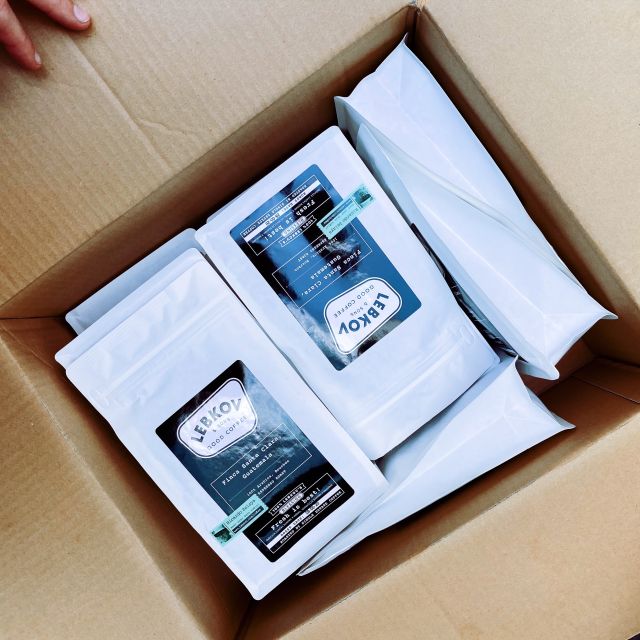 Freshly roasted coffee beans.